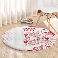 Custom Denmark Football Round Carpet Come On Danish Dynamite