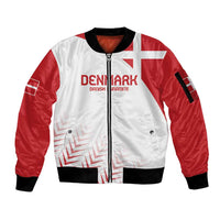 Custom Denmark Football Sleeve Zip Bomber Jacket Come On Danish Dynamite - Wonder Print Shop