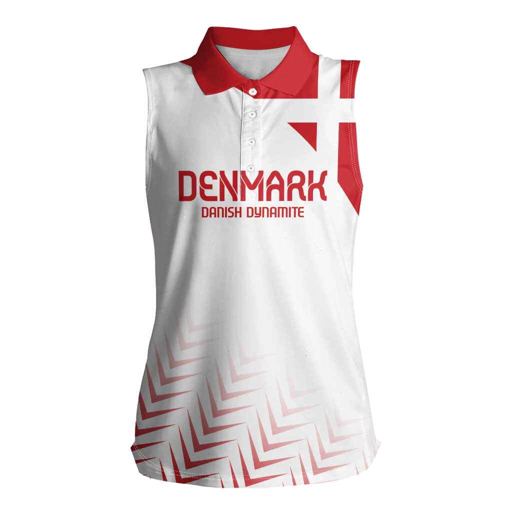 Custom Denmark Football Women Sleeveless Polo Shirt Come On Danish Dynamite - Wonder Print Shop
