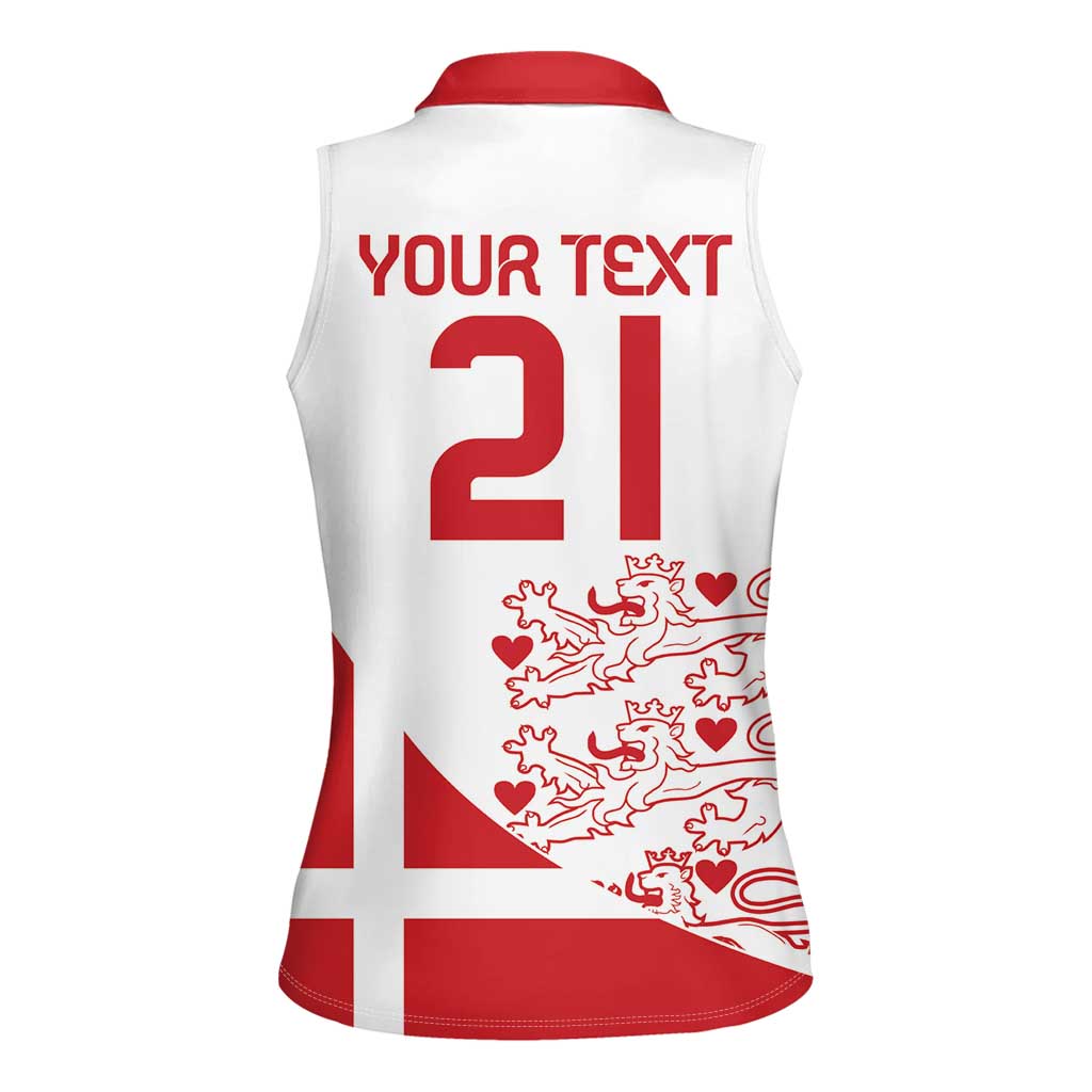 Custom Denmark Football Women Sleeveless Polo Shirt Come On Danish Dynamite - Wonder Print Shop