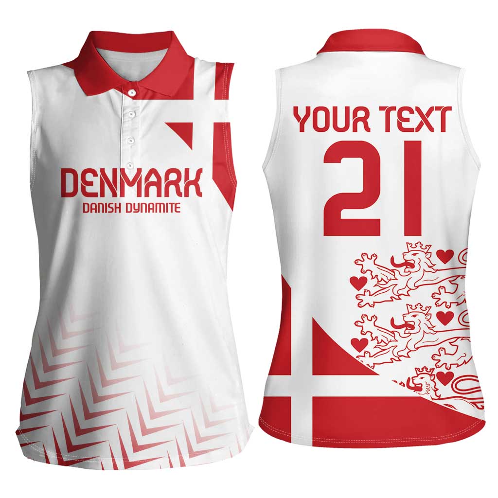 Custom Denmark Football Women Sleeveless Polo Shirt Come On Danish Dynamite - Wonder Print Shop