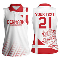 Custom Denmark Football Women Sleeveless Polo Shirt Come On Danish Dynamite - Wonder Print Shop