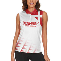 Custom Denmark Football Women Sleeveless Polo Shirt Come On Danish Dynamite - Wonder Print Shop