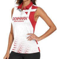 Custom Denmark Football Women Sleeveless Polo Shirt Come On Danish Dynamite - Wonder Print Shop