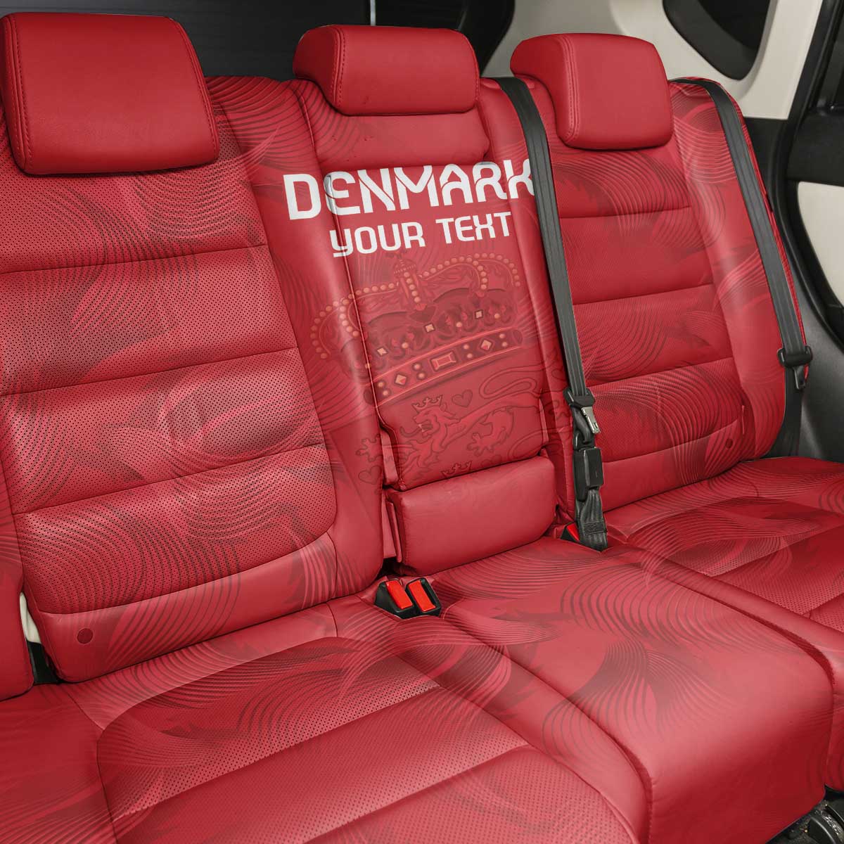 Custom Denmark Football Back Car Seat Cover With Coat of Arm LT9 - Wonder Print Shop