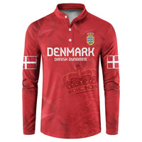 Custom Denmark Football Button Sweatshirt With Coat of Arm LT9 - Wonder Print Shop
