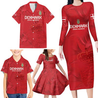 Custom Denmark Football Family Matching Long Sleeve Bodycon Dress and Hawaiian Shirt With Coat of Arm LT9 - Wonder Print Shop