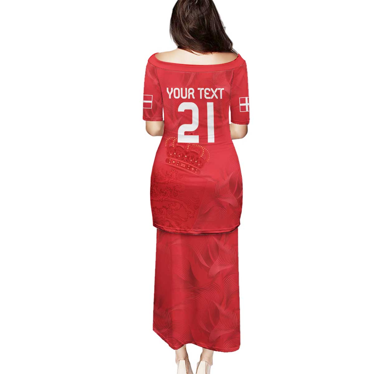 Custom Denmark Football Family Matching Puletasi and Hawaiian Shirt With Coat of Arm - Wonder Print Shop