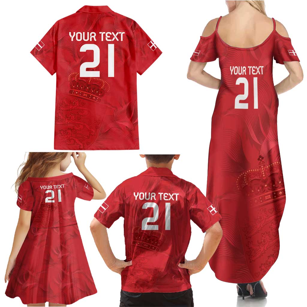 Custom Denmark Football Family Matching Summer Maxi Dress and Hawaiian Shirt With Coat of Arm - Wonder Print Shop