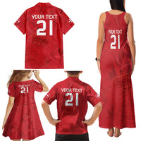 Custom Denmark Football Family Matching Tank Maxi Dress and Hawaiian Shirt With Coat of Arm - Wonder Print Shop