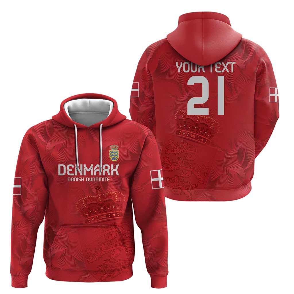 Custom Denmark Football Hoodie With Coat of Arm - Wonder Print Shop