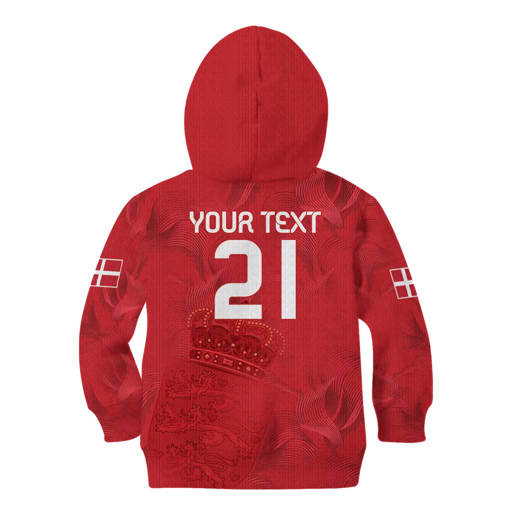 Custom Denmark Football Kid Hoodie With Coat of Arm - Wonder Print Shop