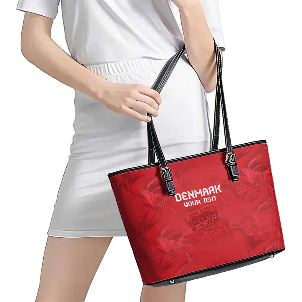 Custom Denmark Football Leather Tote Bag With Coat of Arm - Wonder Print Shop