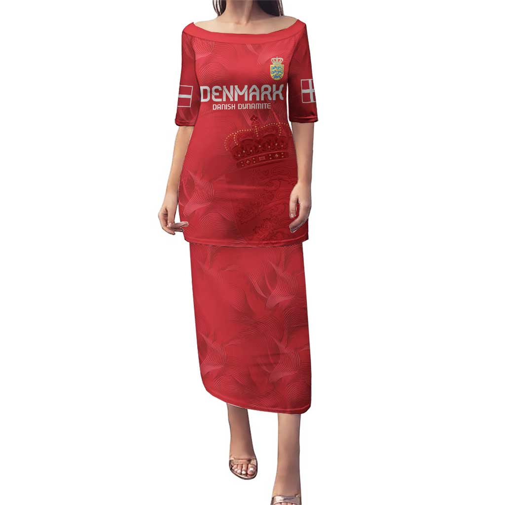 Custom Denmark Football Puletasi With Coat of Arm - Wonder Print Shop