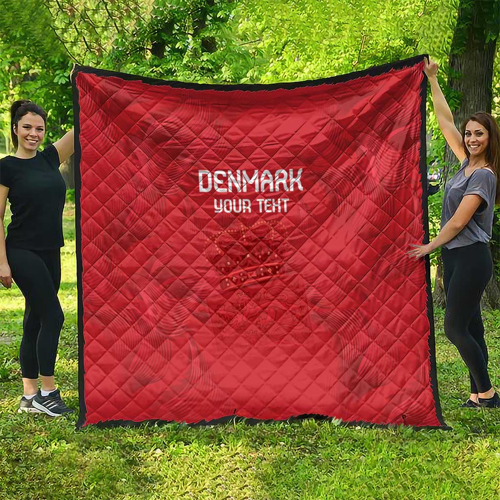 Custom Denmark Football Quilt With Coat of Arm - Wonder Print Shop