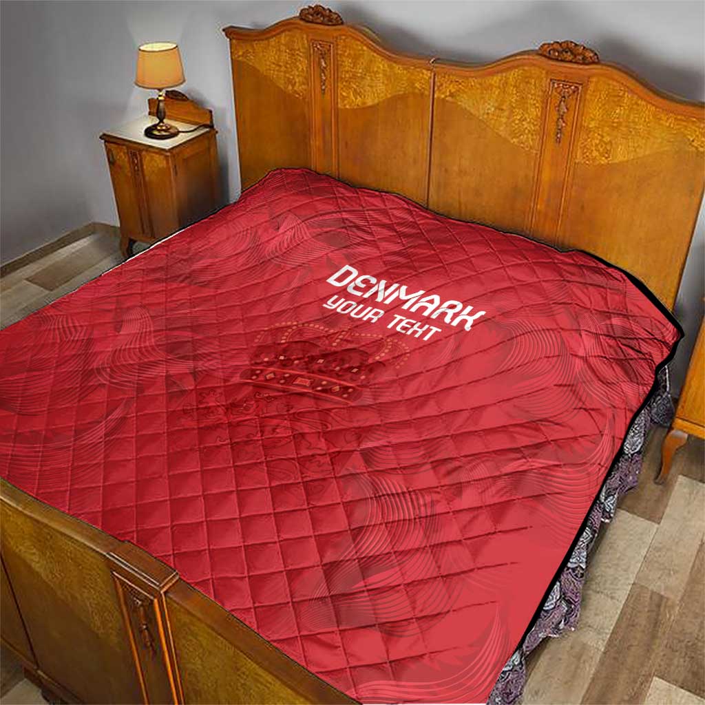 Custom Denmark Football Quilt With Coat of Arm - Wonder Print Shop