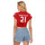 Custom Denmark Football Raglan Cropped T Shirt With Coat of Arm - Wonder Print Shop
