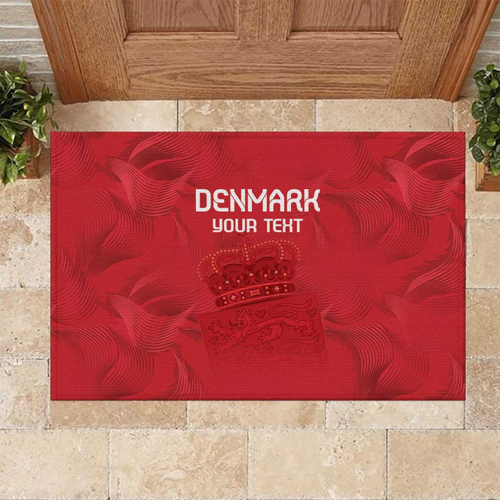 Custom Denmark Football Rubber Doormat With Coat of Arm - Wonder Print Shop