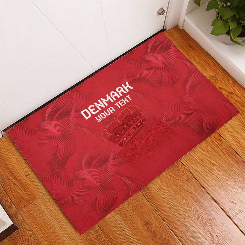 Custom Denmark Football Rubber Doormat With Coat of Arm - Wonder Print Shop