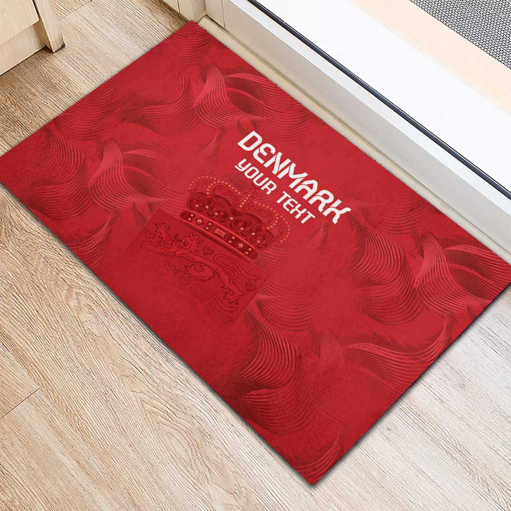 Custom Denmark Football Rubber Doormat With Coat of Arm - Wonder Print Shop