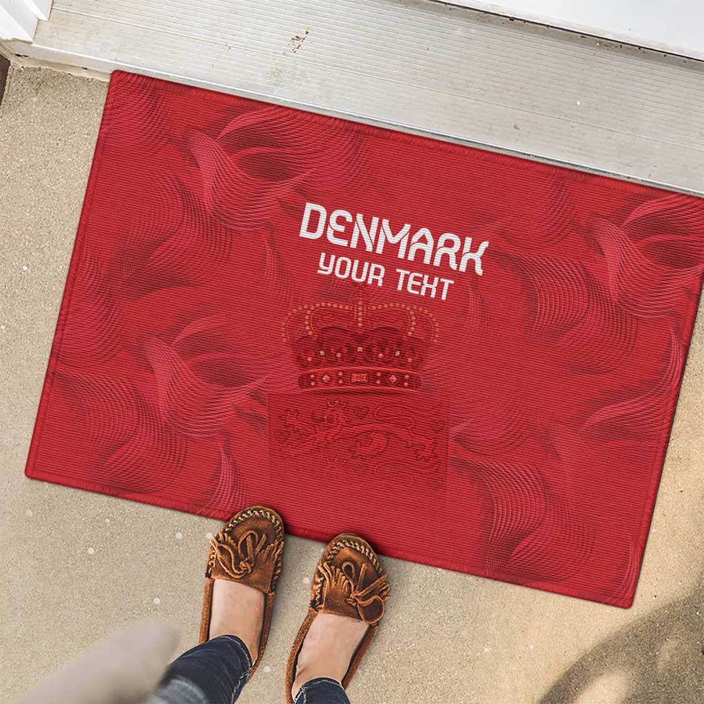 Custom Denmark Football Rubber Doormat With Coat of Arm - Wonder Print Shop