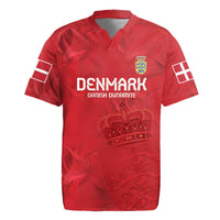 Custom Denmark Football Rugby Jersey With Coat of Arm - Wonder Print Shop