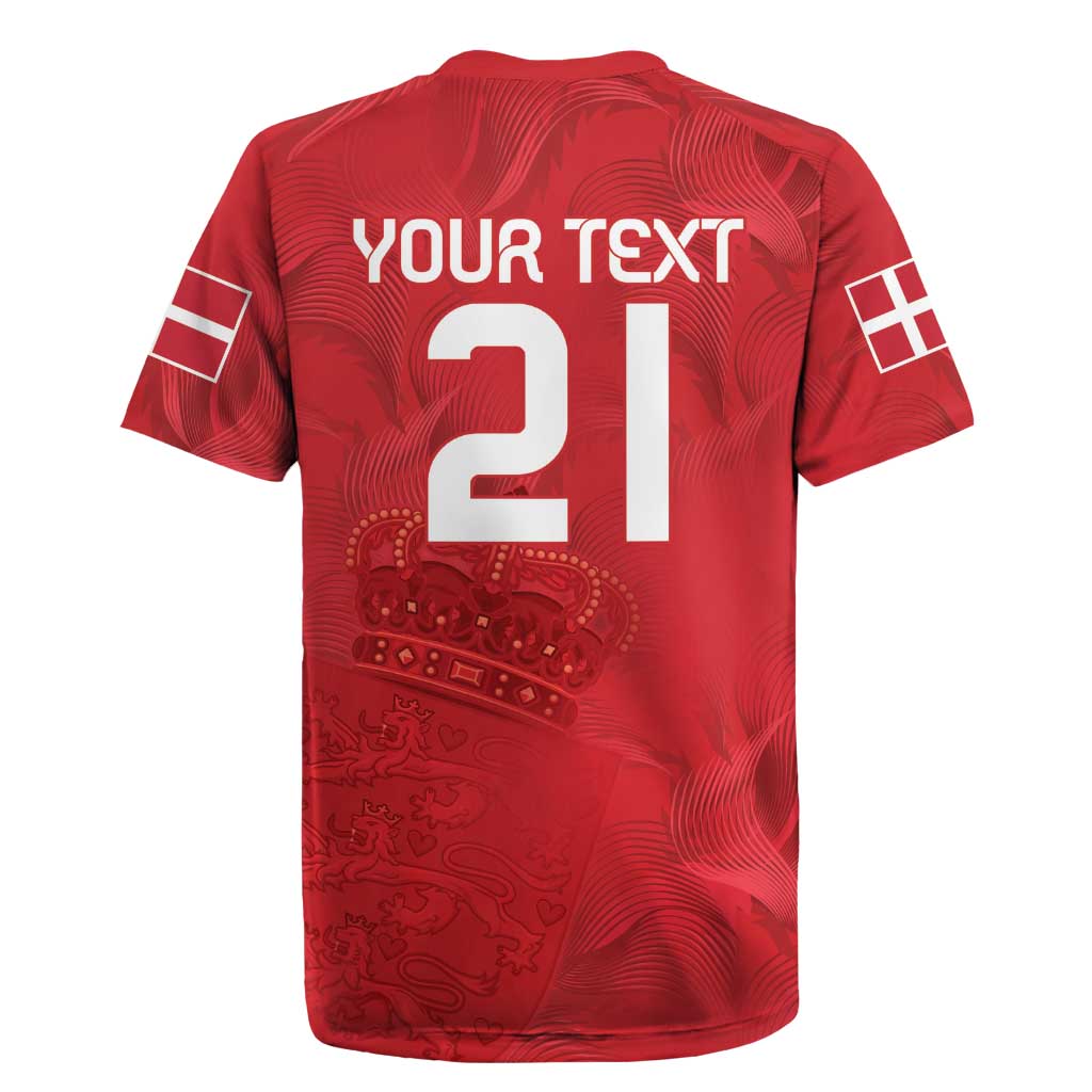 Custom Denmark Football Rugby Jersey With Coat of Arm - Wonder Print Shop