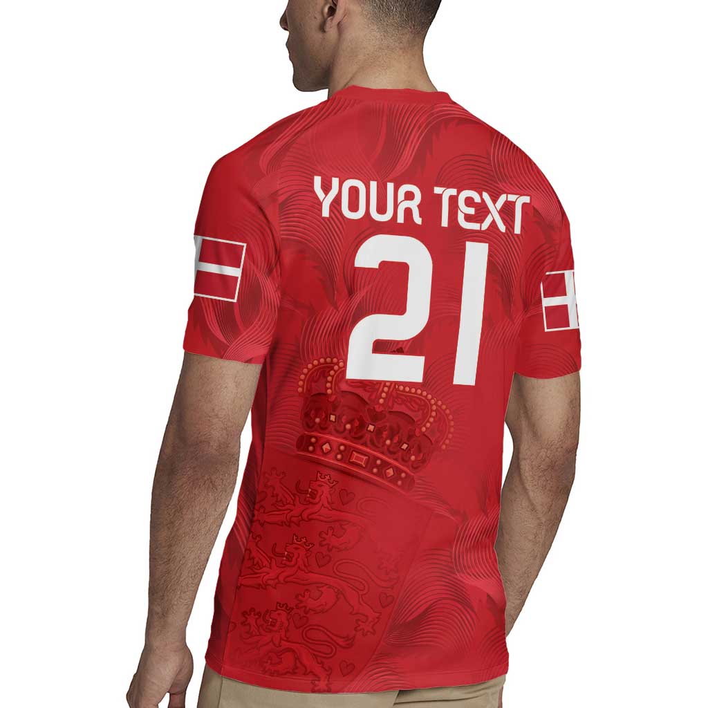 Custom Denmark Football Rugby Jersey With Coat of Arm - Wonder Print Shop