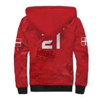 Custom Denmark Football Sherpa Hoodie With Coat of Arm - Wonder Print Shop