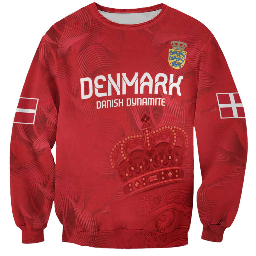 Custom Denmark Football Sweatshirt With Coat of Arm - Wonder Print Shop