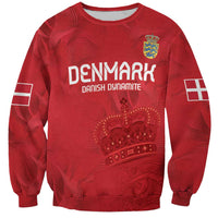 Custom Denmark Football Sweatshirt With Coat of Arm - Wonder Print Shop