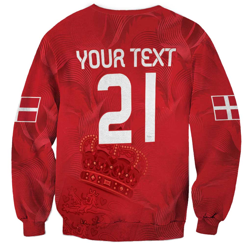 Custom Denmark Football Sweatshirt With Coat of Arm - Wonder Print Shop