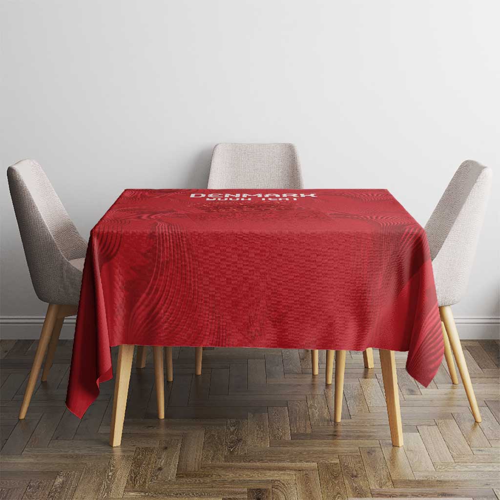 Custom Denmark Football Tablecloth With Coat of Arm - Wonder Print Shop