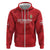Custom Denmark Football Zip Hoodie With Coat of Arm - Wonder Print Shop