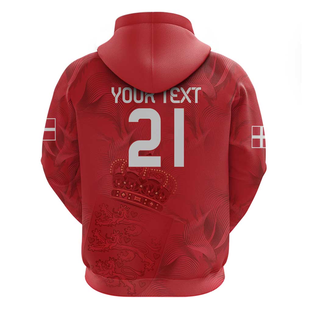 Custom Denmark Football Zip Hoodie With Coat of Arm - Wonder Print Shop