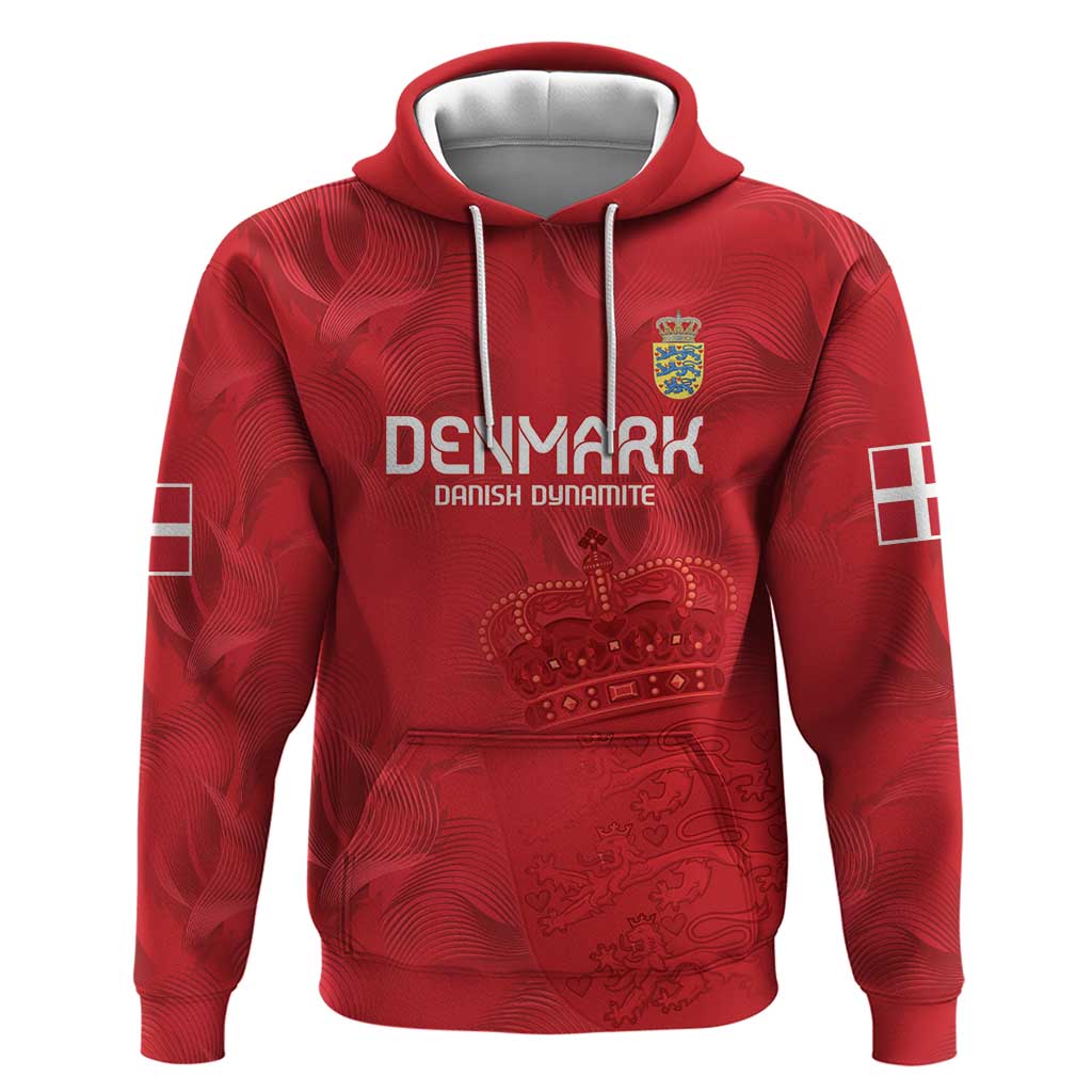 Custom Denmark Football Zip Hoodie With Coat of Arm - Wonder Print Shop
