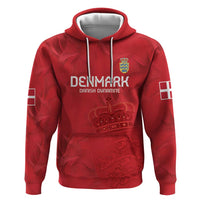 Custom Denmark Football Zip Hoodie With Coat of Arm - Wonder Print Shop
