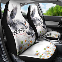 Denmark Mute Swan Car Seat Cover With Chamomile Daisy Flowers LT9 - Wonder Print Shop