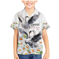 Denmark Mute Swan Family Matching Mermaid Dress and Hawaiian Shirt With Chamomile Daisy Flowers LT9 - Wonder Print Shop
