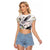 Denmark Mute Swan Raglan Cropped T Shirt With Chamomile Daisy Flowers - Wonder Print Shop