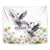 Denmark Mute Swan Tapestry With Chamomile Daisy Flowers - Wonder Print Shop