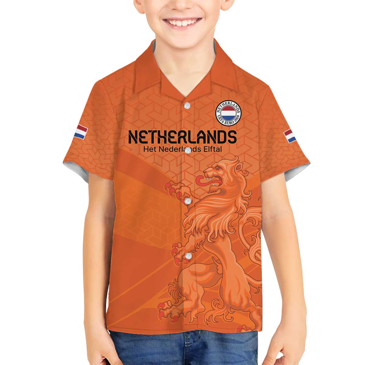 Custom Netherlands Oranje Football Family Matching Off The Shoulder Long Sleeve Dress and Hawaiian Shirt Come On Het Nederlands Elftal - Wonder Print Shop