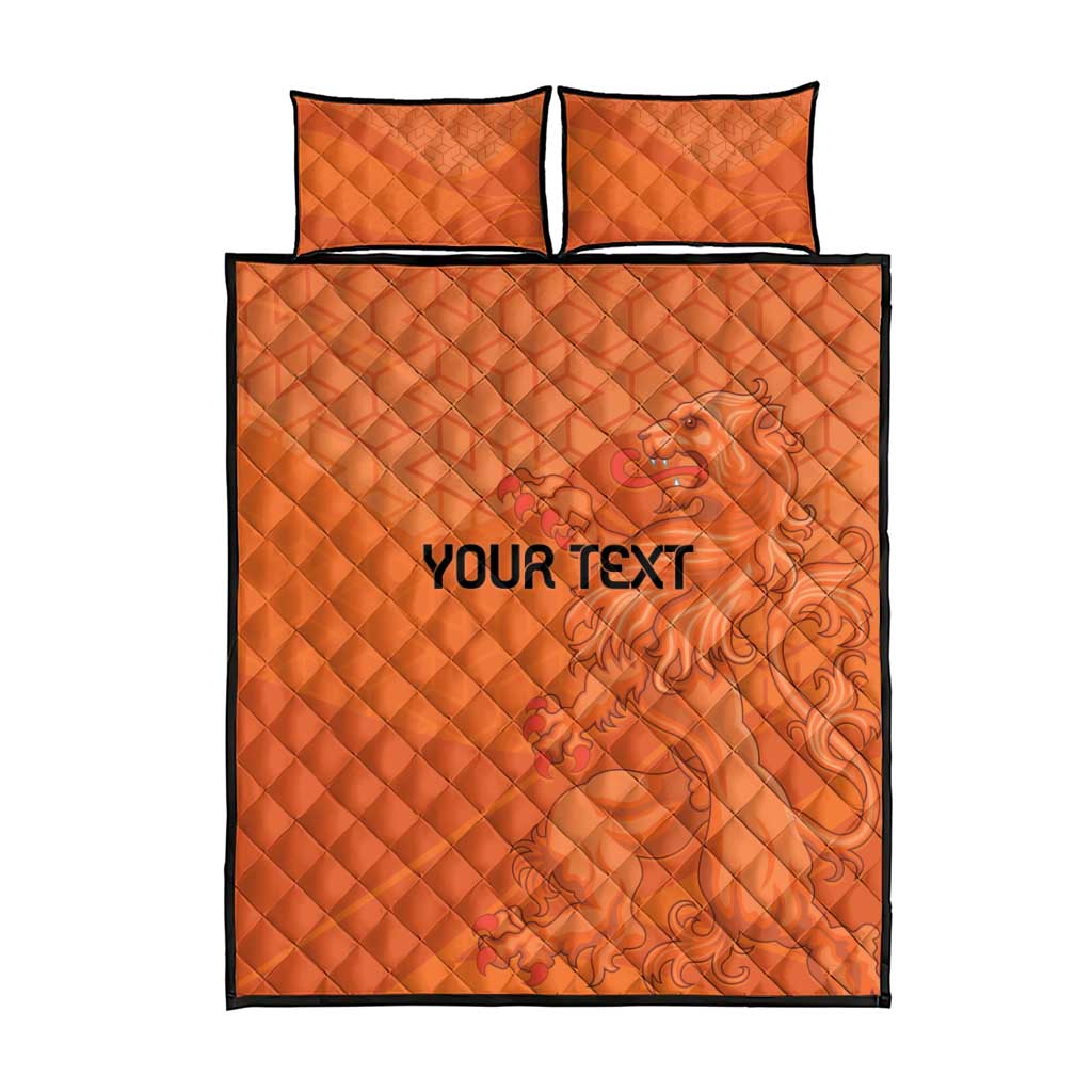 Custom Netherlands Oranje Football Quilt Bed Set Come On Het Nederlands Elftal - Wonder Print Shop