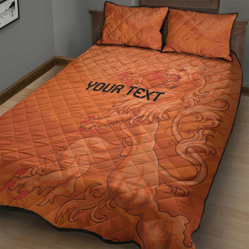 Custom Netherlands Oranje Football Quilt Bed Set Come On Het Nederlands Elftal - Wonder Print Shop