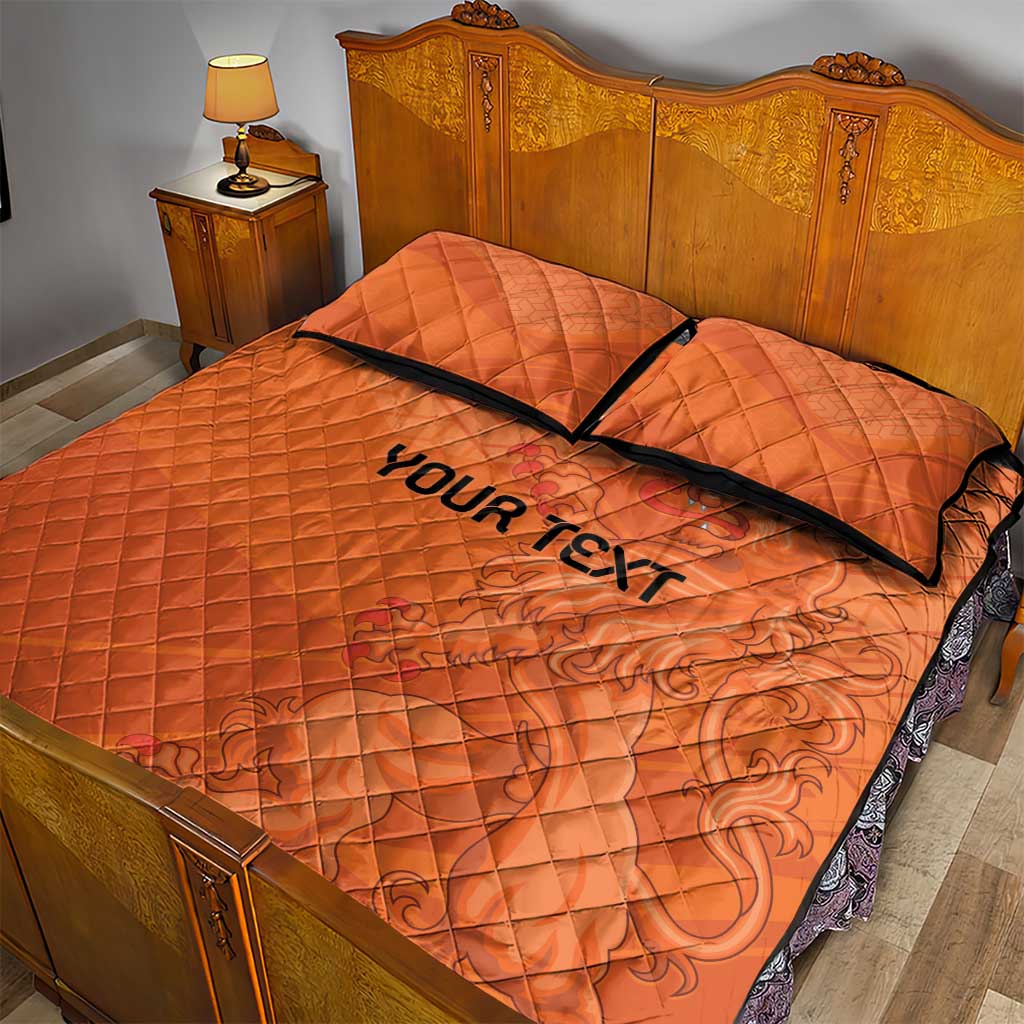 Custom Netherlands Oranje Football Quilt Bed Set Come On Het Nederlands Elftal - Wonder Print Shop