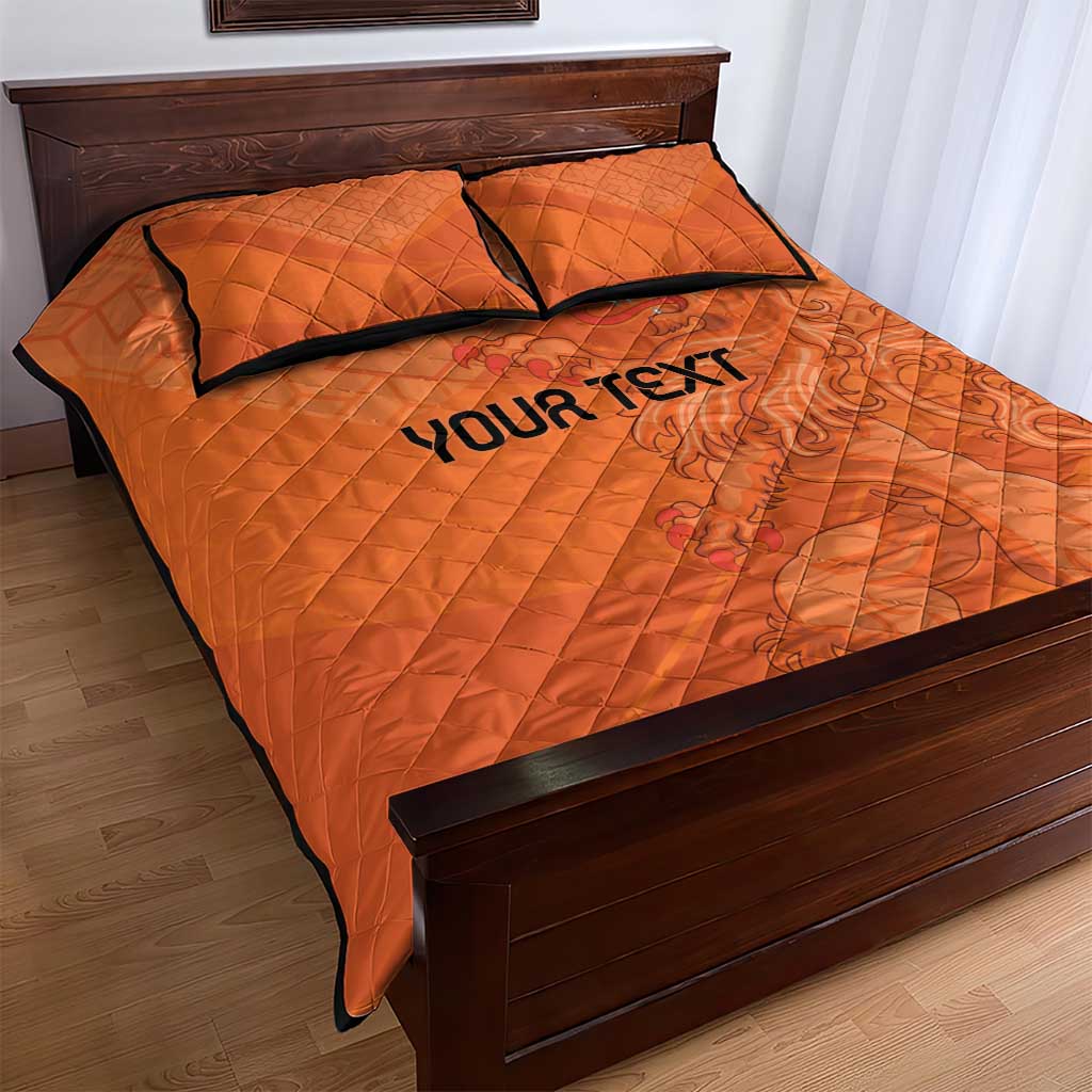 Custom Netherlands Oranje Football Quilt Bed Set Come On Het Nederlands Elftal - Wonder Print Shop