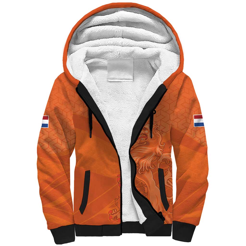 Custom Netherlands Oranje Football Sherpa Hoodie Come On Het Nederlands Elftal - Wonder Print Shop