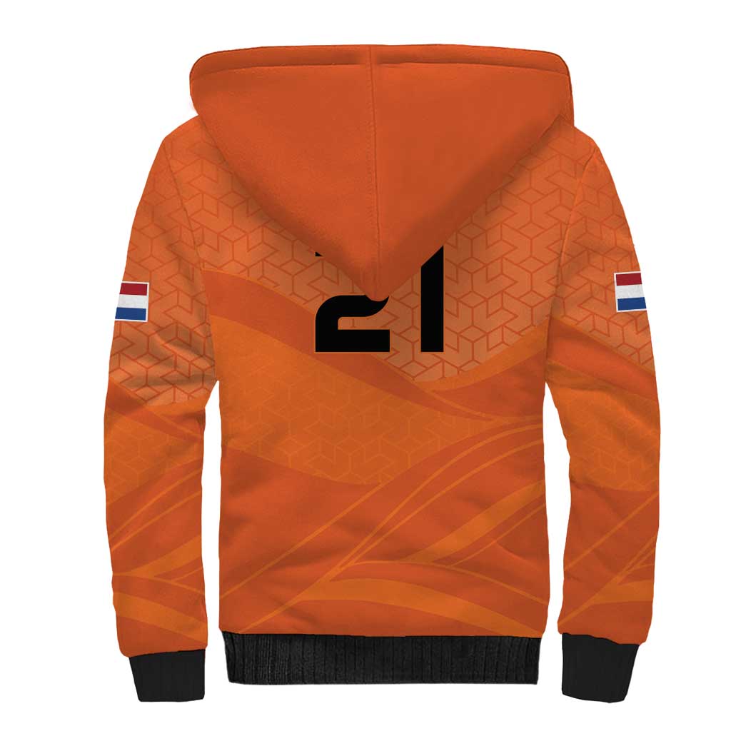 Custom Netherlands Oranje Football Sherpa Hoodie Come On Het Nederlands Elftal - Wonder Print Shop
