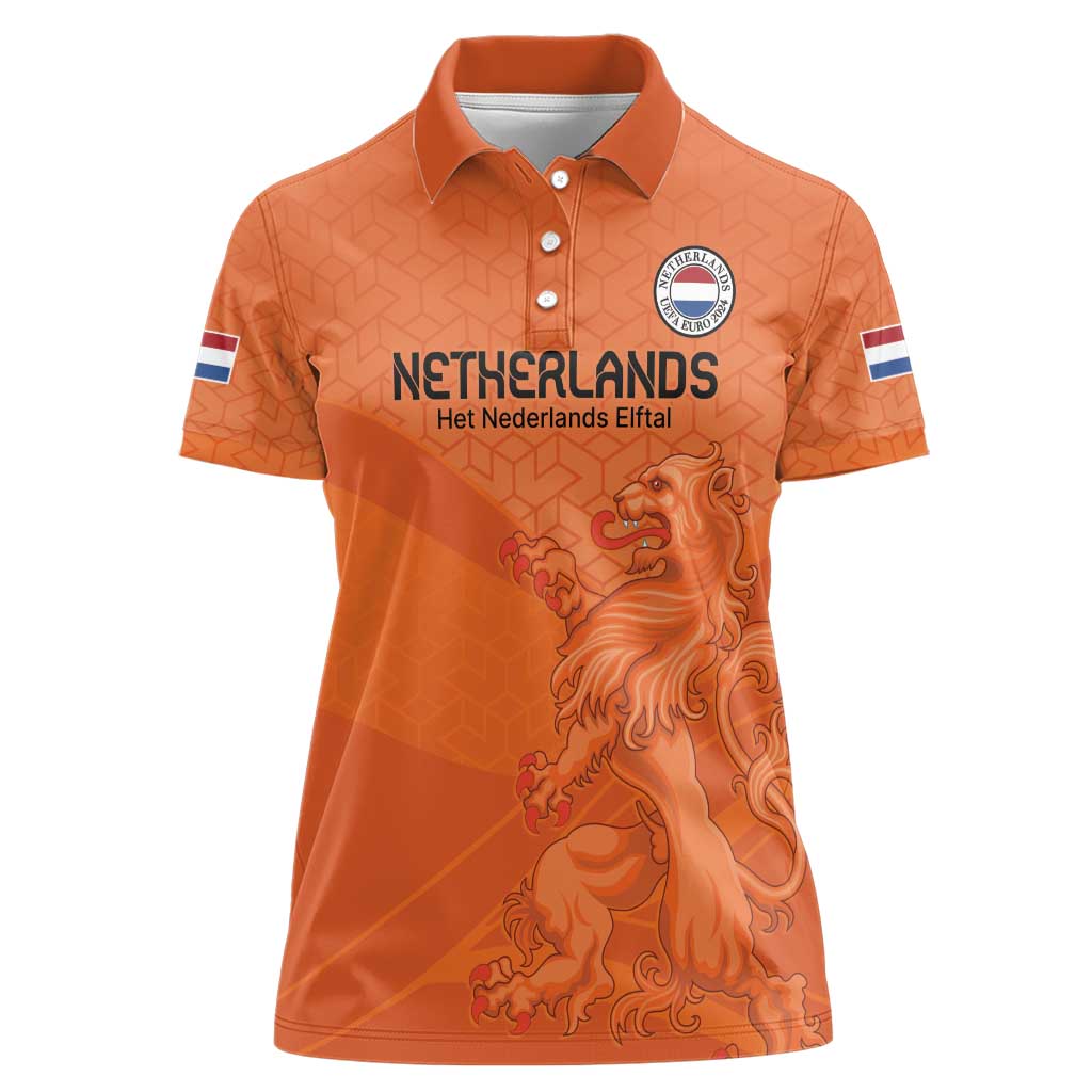 Custom Netherlands Oranje Football Women Polo Shirt Come On Het Nederlands Elftal - Wonder Print Shop