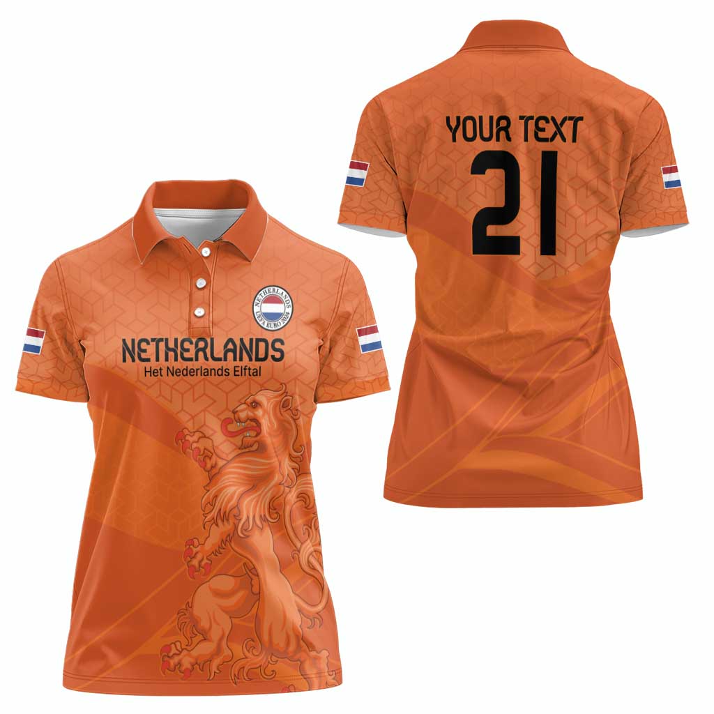 Custom Netherlands Oranje Football Women Polo Shirt Come On Het Nederlands Elftal - Wonder Print Shop